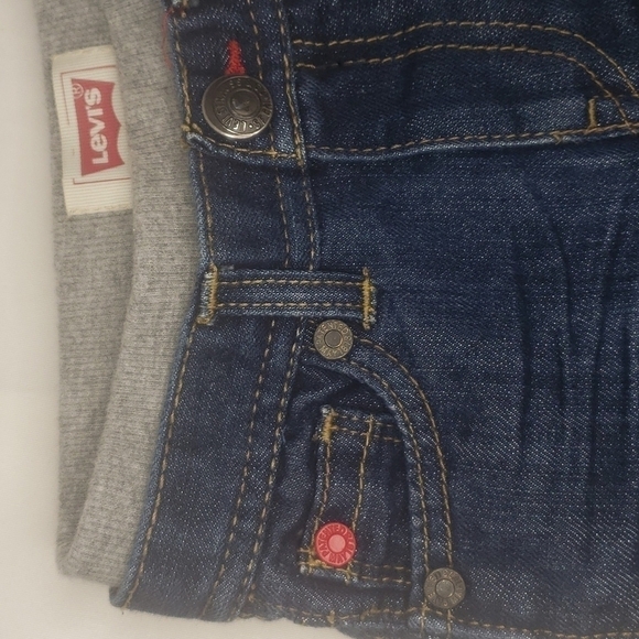 3/$30 LEVI'S Lined Elastic waist Bermuda Long Jean Denim Shorts - Picture 3 of 6